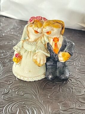 Whimsical Bride & Groom  - White, Black & Pink Accents